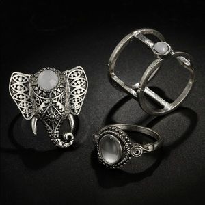 OLIVIA • Elephant 3 Pc Ring Set